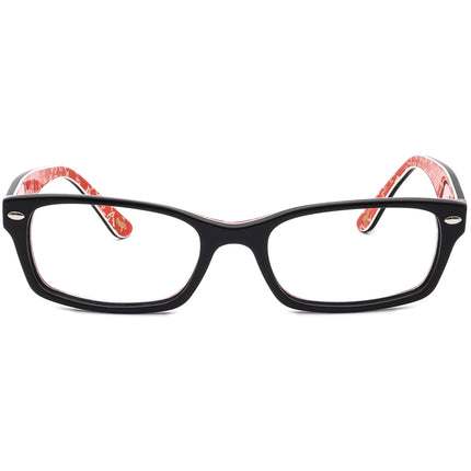 Ray-Ban Eyeglasses RB 5206 2479 Black on Red Rectangular Frame 52[]18 140