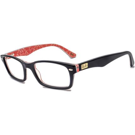 Ray-Ban Eyeglasses RB 5206 2479 Black on Red Rectangular Frame 52[]18 140