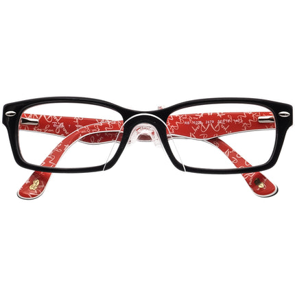 Ray-Ban Eyeglasses RB 5206 2479 Black on Red Rectangular Frame 52[]18 140