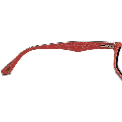 Ray-Ban Eyeglasses RB 5206 2479 Black on Red Rectangular Frame 52[]18 140