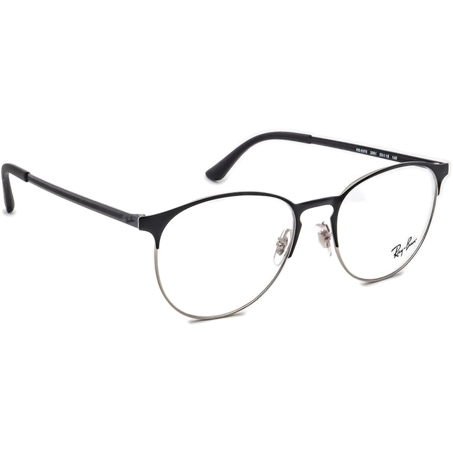 Ray-Ban Eyeglasses RB 6375 2861 Black/Silver Round Frame 53[]18 145