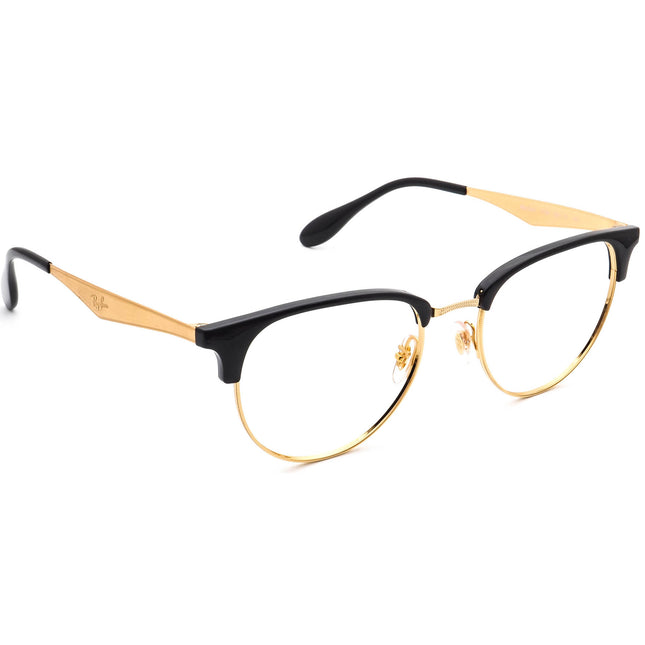 Ray-Ban Eyeglasses RB 6396 5784 Gold & Black Browline Frame 53[]19 145
