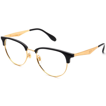 Ray-Ban Eyeglasses RB 6396 5784 Gold & Black Browline Frame 53[]19 145