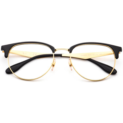 Ray-Ban Eyeglasses RB 6396 5784 Gold & Black Browline Frame 53[]19 145