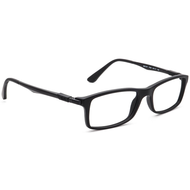 Ray-Ban Eyeglasses RB 7017 5196 Matte Black Rectangular Frame 54[]17 145