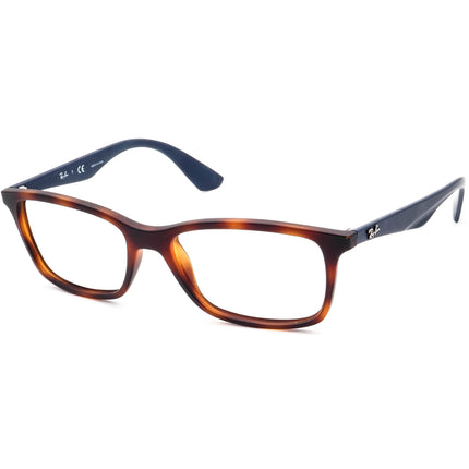 Ray-Ban Eyeglasses RB 7047 5574 Matte Light Havana/Navy Blue Square Frame 54[]17 140