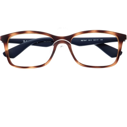 Ray-Ban Eyeglasses RB 7047 5574 Matte Tortoise/Navy Blue Rectangular Frame 54[]17 140