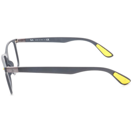 Ray-Ban Eyeglasses RB 7144-M F608 SCUDERIA FERRARI COLLECTION Matte Gray/Yellow Square Frame Italy 53[]18 150