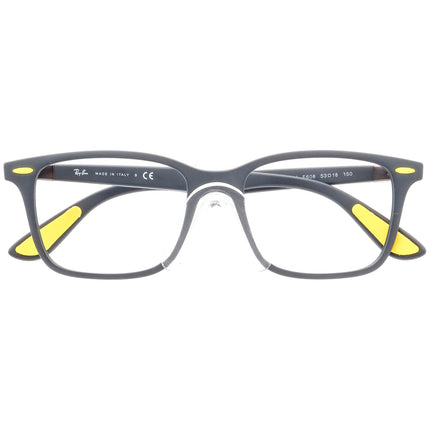 Ray-Ban Eyeglasses RB 7144-M F608 SCUDERIA FERRARI COLLECTION Matte Gray/Yellow Square Frame Italy 53[]18 150