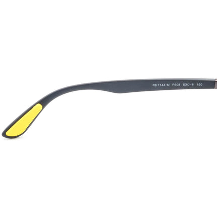 Ray-Ban Eyeglasses RB 7144-M F608 SCUDERIA FERRARI COLLECTION Matte Gray/Yellow Square Frame Italy 53[]18 150