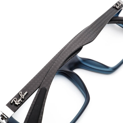 Ray-Ban Eyeglasses RB 8901 5262 Carbon Fiber Smokey Matte Blue & Exposed Carbon Fiber Rectangular Frame 53[]17 145