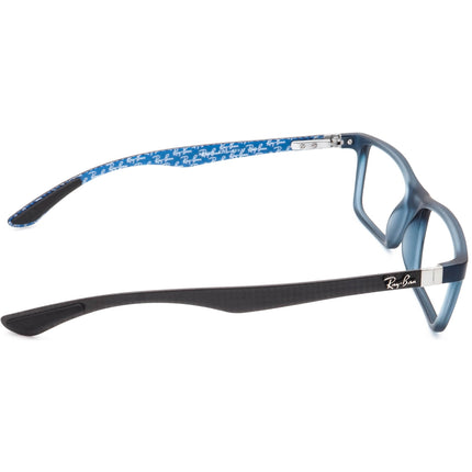 Ray-Ban Eyeglasses RB 8901 5262 Carbon Fiber Smokey Matte Blue & Exposed Carbon Fiber Rectangular Frame 53[]17 145