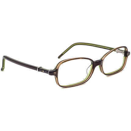 Robert Marc Women's Eyeglasses 112-24 Brown on Green Rectangular Frame France 49[]15 130 Handmade
