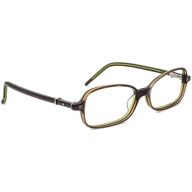 Robert Marc Women's Eyeglasses 112-24 Brown on Green Rectangular Frame France 49[]15 130 Handmade