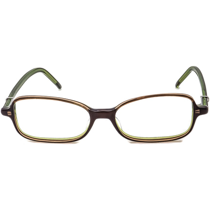 Robert Marc Women's Eyeglasses 112-24 Brown on Green Rectangular Frame France 49[]15 130 Handmade