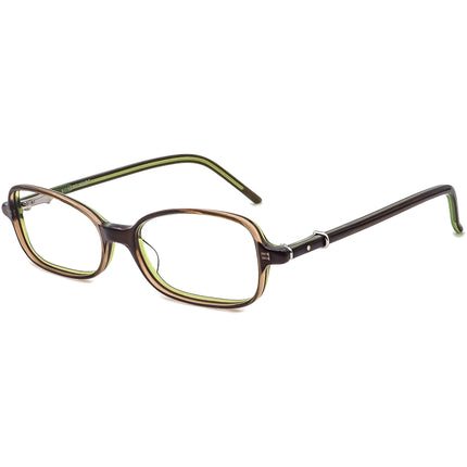 Robert Marc Women's Eyeglasses 112-24 Brown on Green Rectangular Frame France 49[]15 130 Handmade
