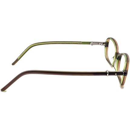 Robert Marc Women's Eyeglasses 112-24 Brown on Green Rectangular Frame France 49[]15 130 Handmade
