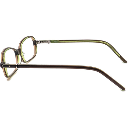Robert Marc Women's Eyeglasses 112-24 Brown on Green Rectangular Frame France 49[]15 130 Handmade