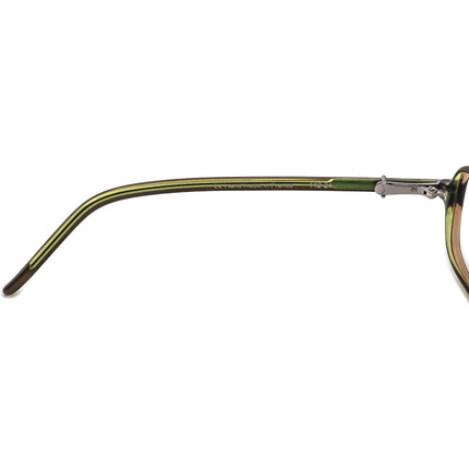 Robert Marc Women's Eyeglasses 112-24 Brown on Green Rectangular Frame France 49[]15 130 Handmade