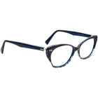 Seraphin Women's Eyeglasses Halifax/8134 Navy Blue&Leopard Print Cat Eye Frame Japan 52[]16 140 Handmade