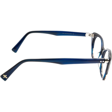 Seraphin Women's Eyeglasses Halifax/8134 Navy Blue&Leopard Print Cat Eye Frame Japan 52[]16 140 Handmade