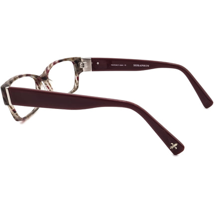 Seraphin Women's Eyeglasses Hiawatha/8656 Brown&Burgundy Marble/Burgundy Rectangular Frame Japan 53[]15 145