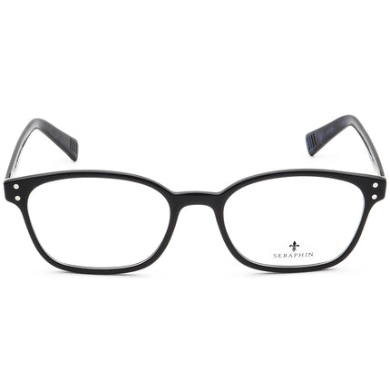 Seraphin Eyeglasses Hillside/8880 Black on Blue Marble Rectangular Frame Japan 50[]18 145 Handmade