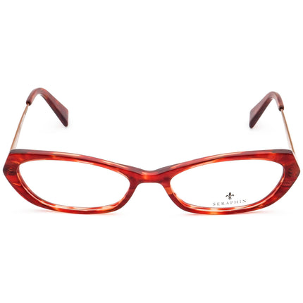 Seraphin Women's Eyeglasses Humboldt/8535 Orange Marble Oval Frame Japan 52[]17 140 Handmade