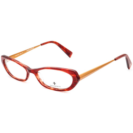 Seraphin Women's Eyeglasses Humboldt/8535 Orange Marble Oval Frame Japan 52[]17 140 Handmade