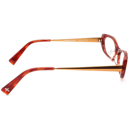 Seraphin Women's Eyeglasses Humboldt/8535 Orange Marble Oval Frame Japan 52[]17 140 Handmade