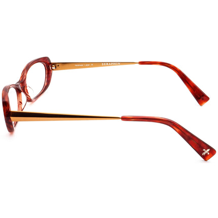 Seraphin Women's Eyeglasses Humboldt/8535 Orange Marble Oval Frame Japan 52[]17 140 Handmade