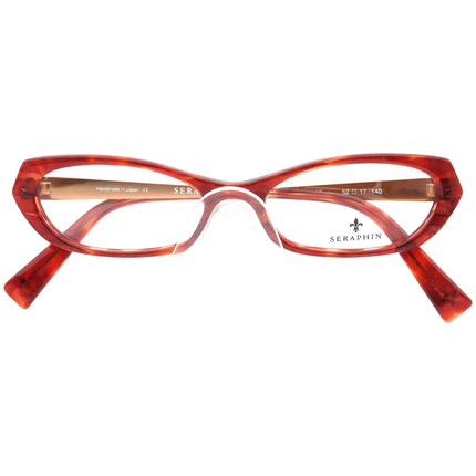 Seraphin Women's Eyeglasses Humboldt/8535 Orange Marble Oval Frame Japan 52[]17 140 Handmade
