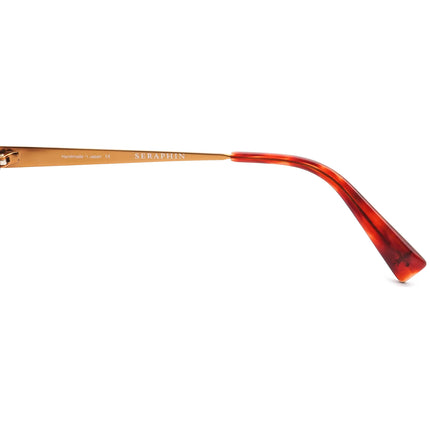 Seraphin Women's Eyeglasses Humboldt/8535 Orange Marble Oval Frame Japan 52[]17 140 Handmade