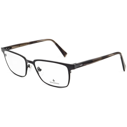 Seraphin Men's Eyeglasses Payton/8999 Titanium Black/Gray Demi Rectangular Frame Japan 54[]18 145 Handmade