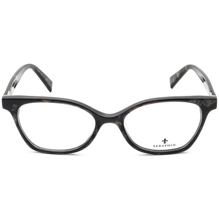 Seraphin Women's Eyeglasses Regency/8694 Black Marble Horn Rim Frame Japan 52[]17 145 Handmade