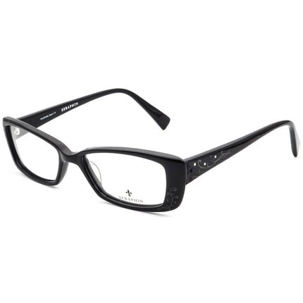 Seraphin Women's Eyeglasses Salem/8523 Glossy Black Rhinestones Rectangular Frame 52[]17 145