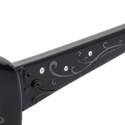 Seraphin Women's Eyeglasses Salem/8523 Glossy Black Rhinestones Rectangular Frame 52[]17 145