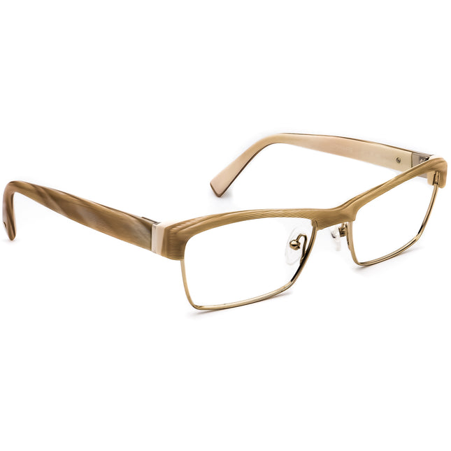 Seraphin Women's Eyeglasses Victoria/85725 Beige Horn&Gold Browline Frame Japan 55[]18 145