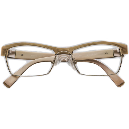Seraphin Women's Eyeglasses Victoria/85725 Beige Horn&Gold Browline Frame Japan 55[]18 145