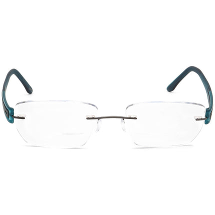 Silhouette Eyeglasses 5231 60 6057 Titan Gunmetal/Matte Blue Rimless Frame Austria 51[]17 135