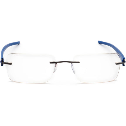 Silhouette Eyeglasses 5255 6061 Titan Matte Gunmetal&Blue Rimless Frame Austria 52[]19 135