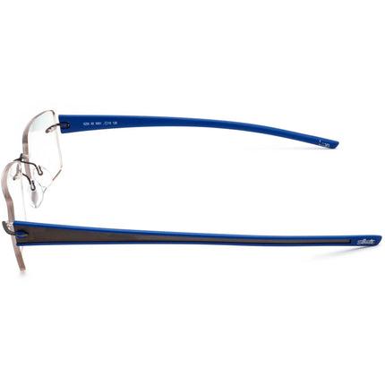 Silhouette Eyeglasses 5255 6061 Titan Matte Gunmetal&Blue Rimless Frame Austria 52[]19 135