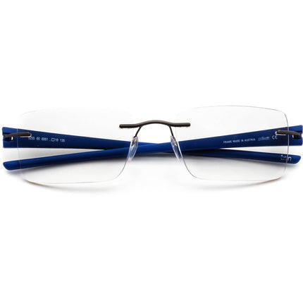 Silhouette Eyeglasses 5255 6061 Titan Matte Gunmetal&Blue Rimless Frame Austria 52[]19 135