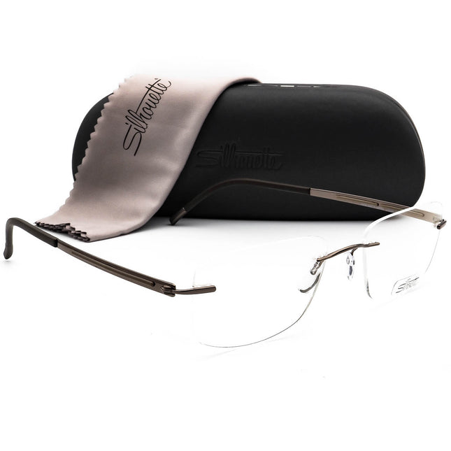 Silhouette Eyeglasses 5262 48 6055 5263 Titan Brown Rimless Frame Austria 52[]18 145