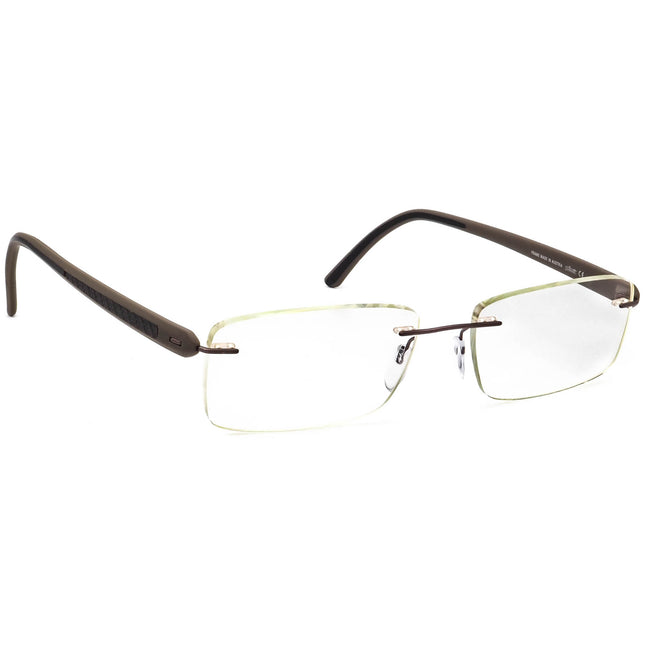Silhouette Men's Eyeglasses 5374 48 6051 5408 Titan Brown Rimless Frame Austria 54[]17 140