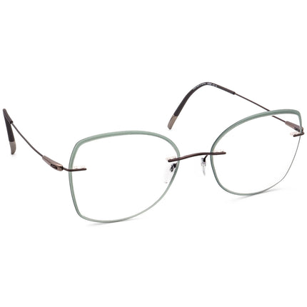 Silhouette Women's Eyeglasses 5500 70 6140 Titan with Accent Ring Brown Rimless Frame Austria 52[]19 145