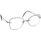 Silhouette Women's Eyeglasses 5500 70 6140 Titan with Accent Ring Brown Rimless Frame Austria 52[]19 145