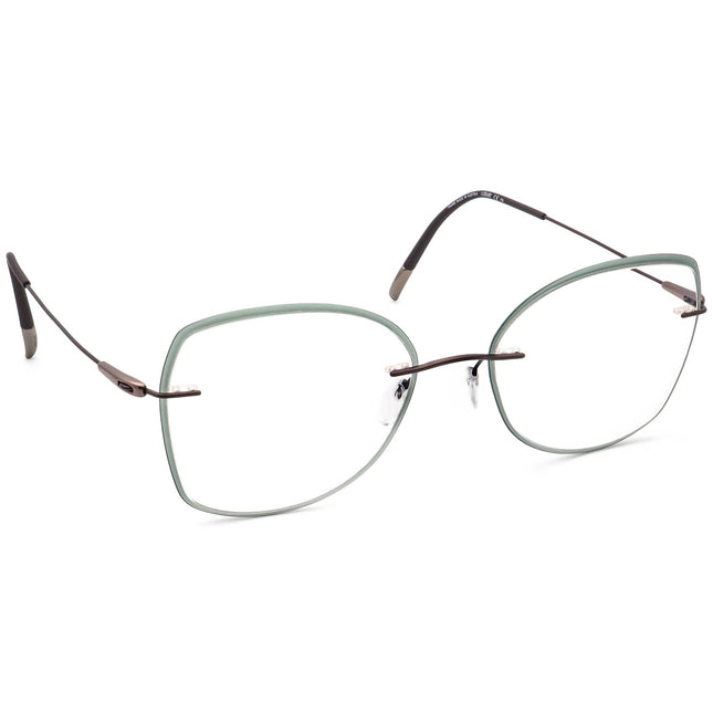 Silhouette Women's Eyeglasses 5500 70 6140 Titan with Accent Ring Brown Rimless Frame Austria 52[]19 145