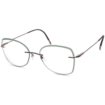 Silhouette Women's Eyeglasses 5500 70 6140 Titan with Accent Ring Brown Rimless Frame Austria 52[]19 145