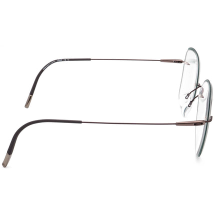 Silhouette Women's Eyeglasses 5500 70 6140 Titan with Accent Ring Brown Rimless Frame Austria 52[]19 145